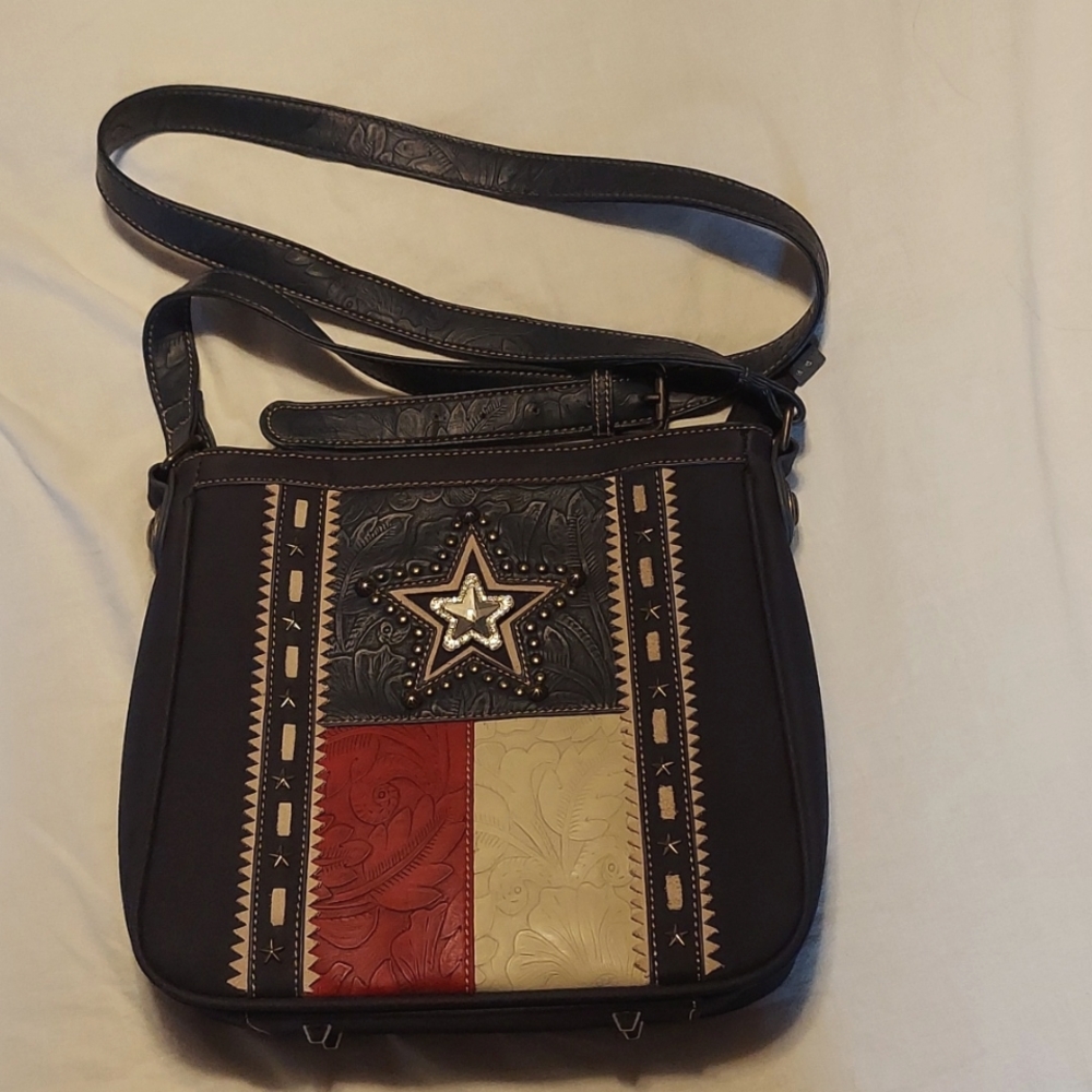 Texas Flag Leather Concealed Carry Purse